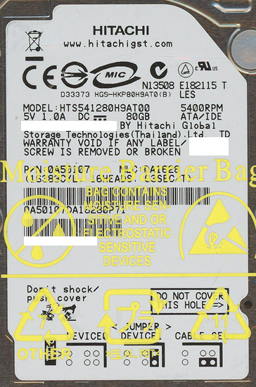 HTS541280H9AT00 (80GB 9.5mm)