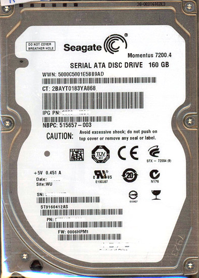 ST9160412AS (160GB 9.5mm)