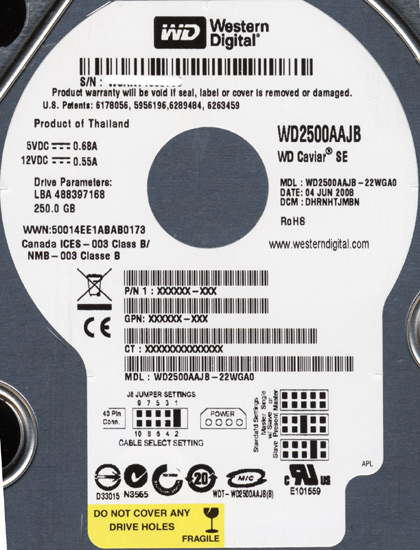 WD2500AAJB (250GB U100 7200)